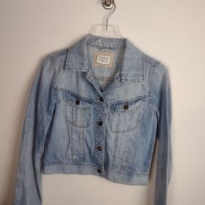  I Love H81 Women's Denim Jacket Size M Long Sleeve Button Down